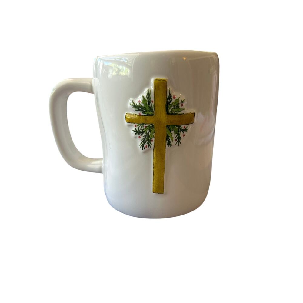 Rae Dunn Artisan Collection cross Christmas Holiday mug cup coffee tea